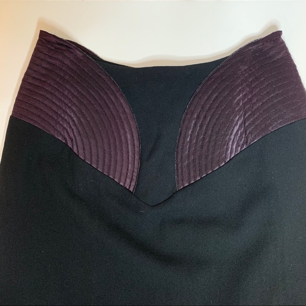 Vintage | High Waist Knee Length Wool Skirt - Picture 7 of 7